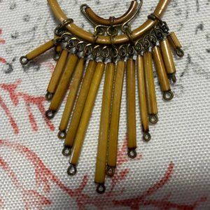 Vintage Costa Rican wooden necklace and matching bracelet